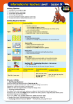 Information for Teachers Level 1 • Lesson 19