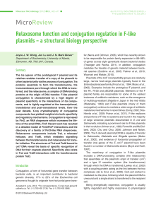 Relaxosome function and conjugation regulation in Flike plasmids a