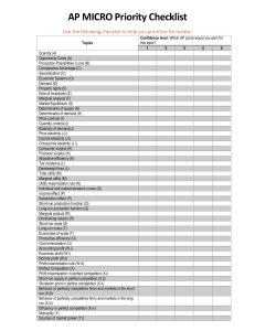 Topic Priority Checklist