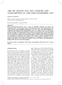 are we having fun yet? leisure and consumption in the post