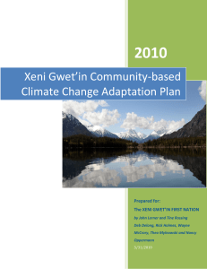 Xeni Gwet`in Community-based Climate Change Adaptation Plan