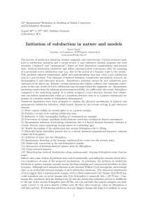 Initiation of subduction in nature and models