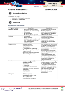 REVISION: INVERTEBRATES 26 MARCH 2014