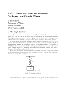 PY231: Notes on Linear and Nonlinear Oscillators, and Periodic