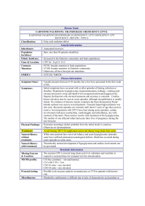 Disease Name CARNITINE PALMITOYL TRANSFERASE I