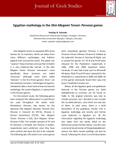 Egyptian mythology in the Shin Megami Tensei