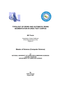 Typology of Word and Automatic Word Segmentation