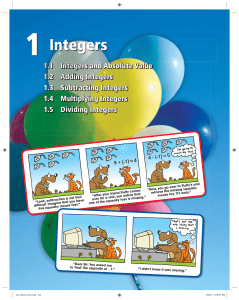 Integers - Big Ideas Math