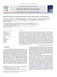 Hyperfrontality and hypoconnectivity during refreshing in