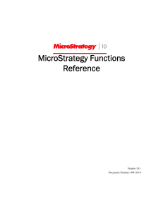 MicroStrategy Functions Reference