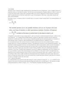 10.8 LASERS The word `Laser` stands for Light Amplification by