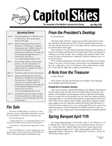 Apr/May 2003 - Madison Astronomical Society