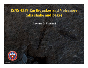 ISNS 4359 Earthquakes and Volcanoes