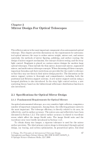 Mirror Design For Optical Telescopes