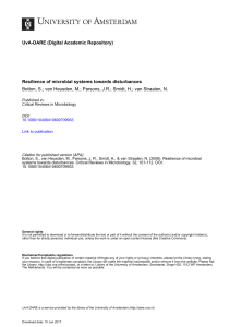 Resilience of Microbial Systems Towards Disturbances - UvA-DARE