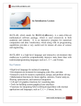 An Introductory Lecture MATLAB, which stands for