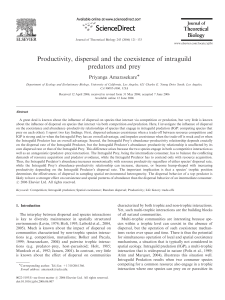 Productivity, dispersal and the coexistence of intraguild predators