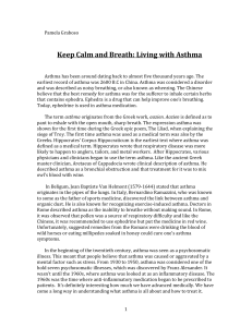 Keep Calm and Breath: Living with Asthma