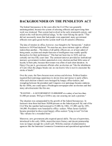 backgrounder on the pendleton act