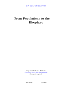 From Populations to the Biosphere