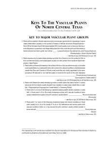 KEYS TO THE VASCULAR PLANTS OF NORTH CENTRAL TEXAS