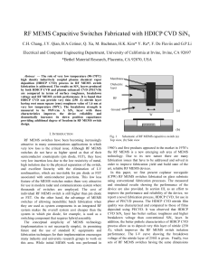 RF MEMS Capacitive Switches Fabricated with HDICP CVD SiNx
