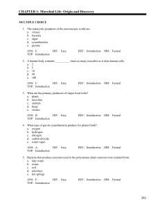 CHAPTER 1: Microbial Life: Origin and Discovery