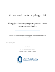 E.coli and Bacteriophage T4 - Concordia University of Edmonton