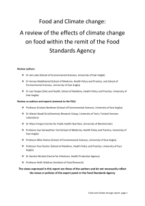 Food and Climate change: A review of the effects of climate change