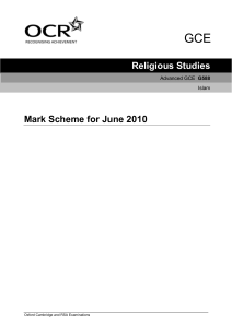Mark scheme - Unit G588 - A2 Islam - June