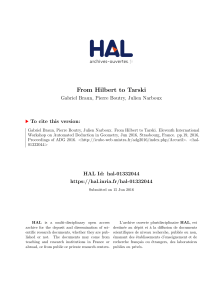 From Hilbert to Tarski - HAL