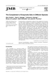 The Complement of Enzymatic Sets in Different Species
