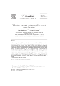 When does corporate venture capital investment