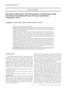 Research Paper Screening of Lipid Carriers and Characterization of