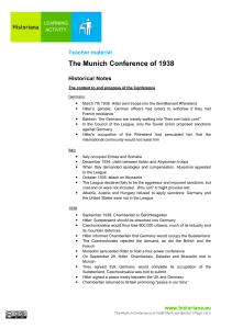 The Munich Conference of 1938 - Learning