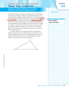 Congruent Triangle Methods Truss Your Judgment