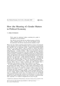 How (the Meaning of) Gender Matters in Political Economy