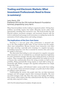 Trading and Electronic Markets