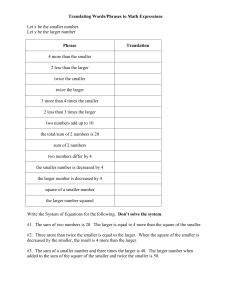 Translating Words/Phrases to Math Expressions