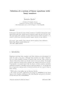 Solution of a system of linear equations with fuzzy numbers