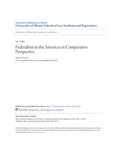 Federalism in the Americas in Comparative Perspective