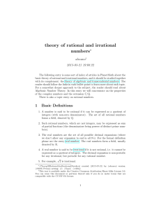 theory of rational and irrational numbers