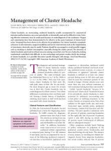 Management of Cluster Headache