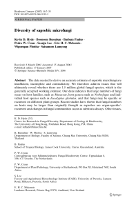 Diversity of saprobic microfungi - FABI