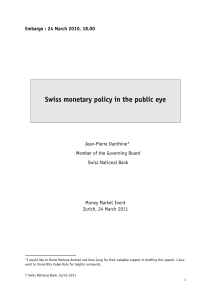 Swiss monetary policy in the public eye