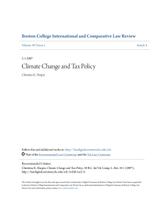 Climate Change and Tax Policy - Digital Commons @ Boston