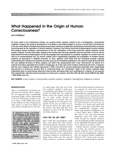 What happened in the origin of human consciousness?