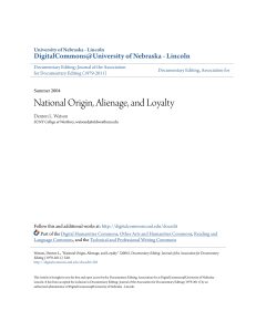 National Origin, Alienage, and Loyalty