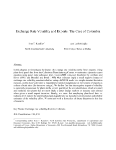 Exchange Rate Volatility and Exports: The Case of Colombia