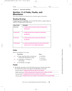Section 11.2 Folds, Faults, and Mountains
